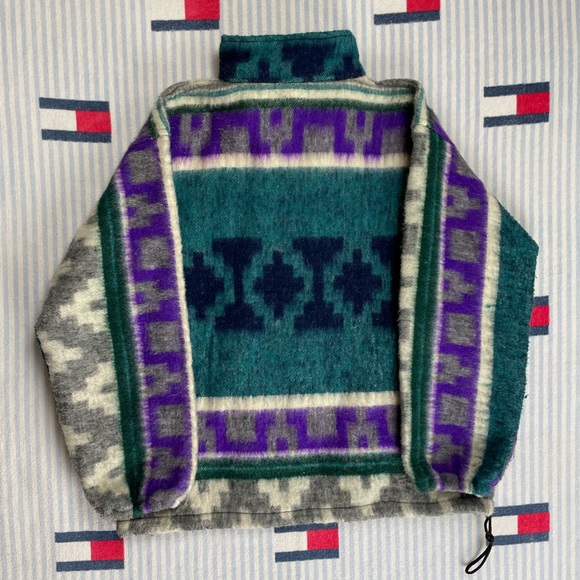 Vintage Molina Indian Drawin Aztec Navajo style full zip up jacket - Picture 2 of 9